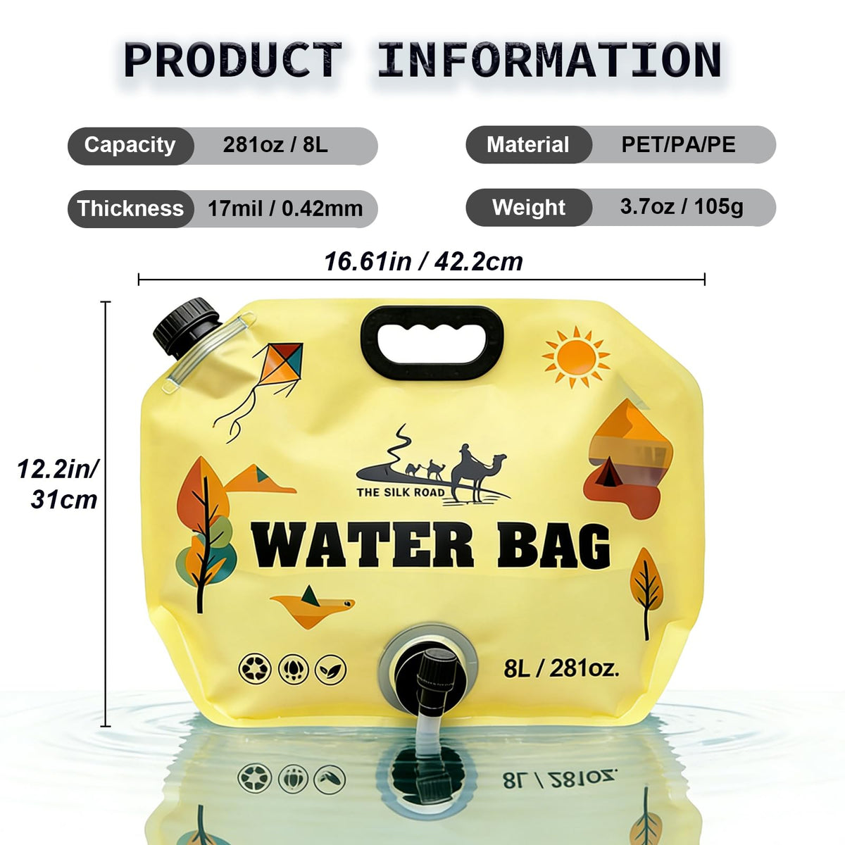 Collapsible 2 Gallon Water Container with Faucet P6746