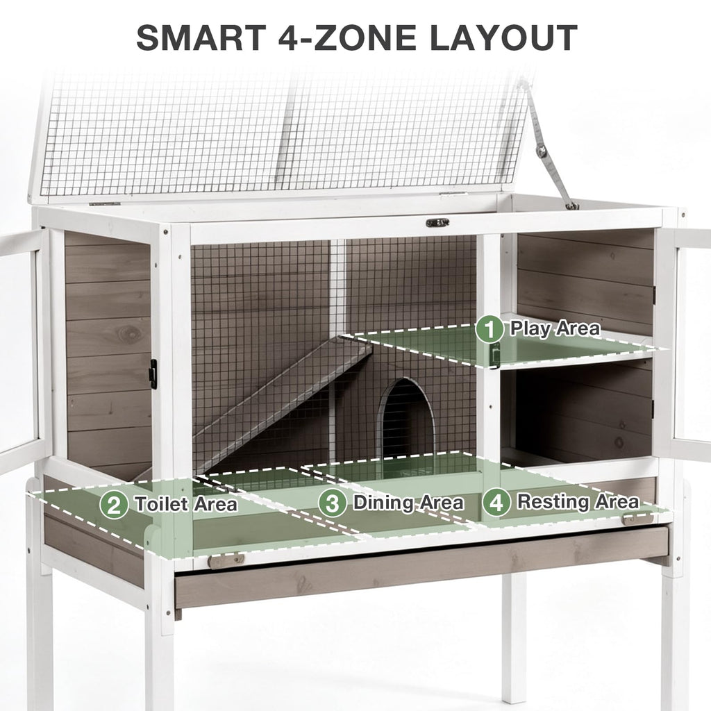 Wooden Two-Story Small Animals Cage with Pull Out Tray O931