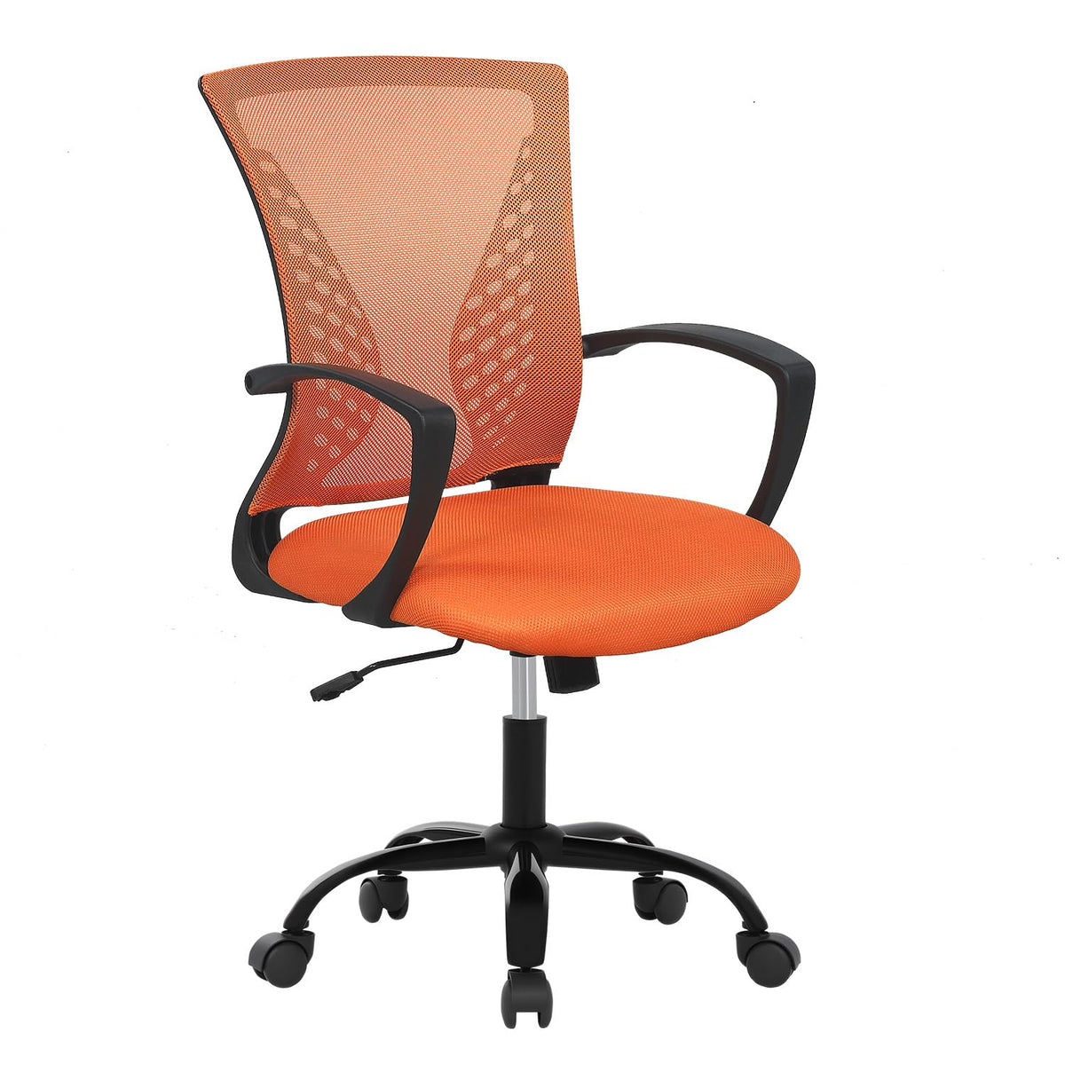 Orange Mesh Ergonomic Office Chair with Lumbar Support and Armrest V9985
