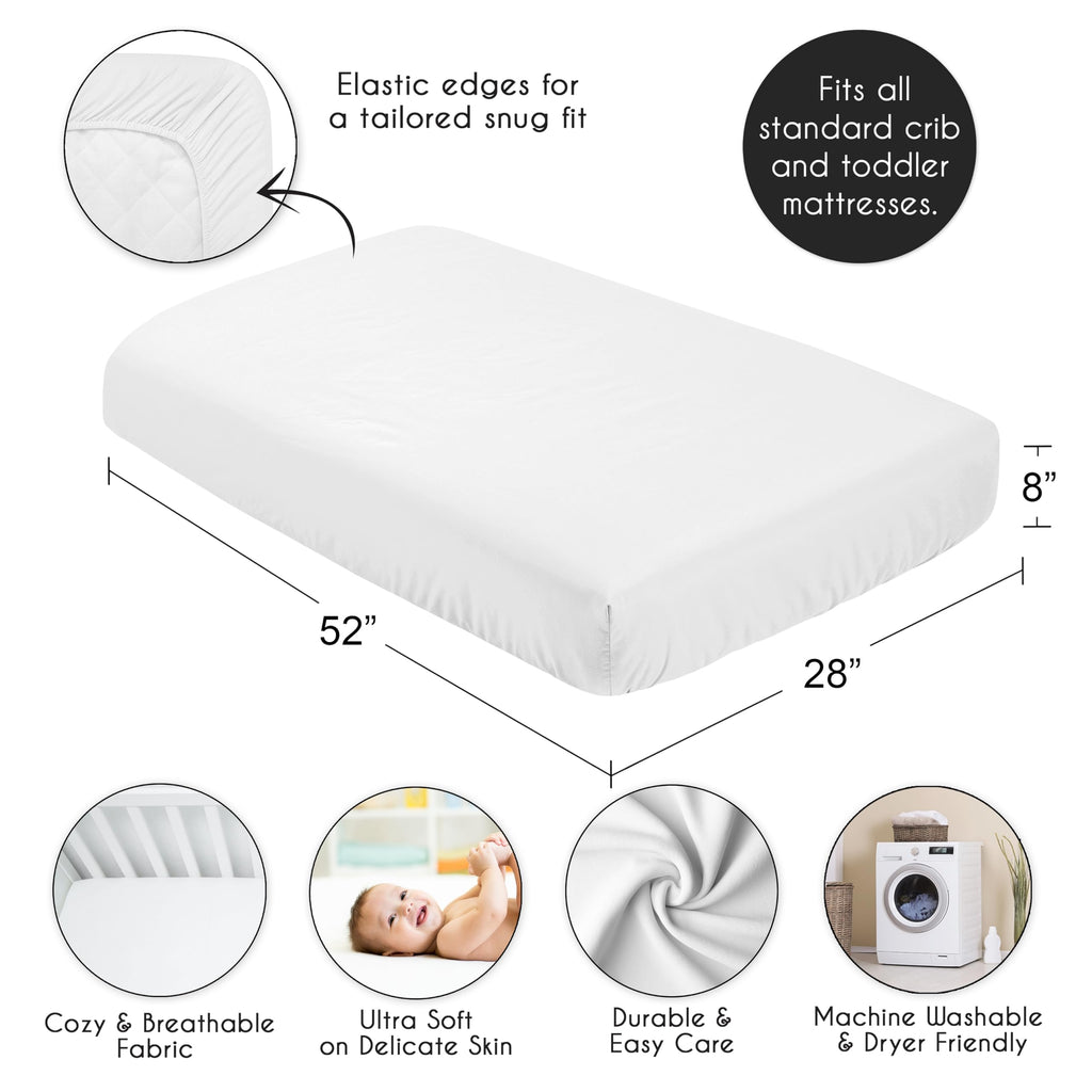 3-Piece Baby Crib Sheets Set Fitted Standard Size J34779