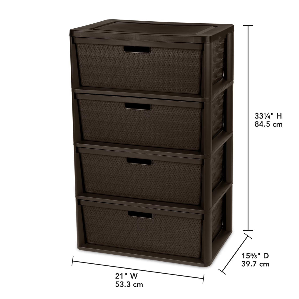 Brown 4 Drawer Plastic Storage Organizer N1374