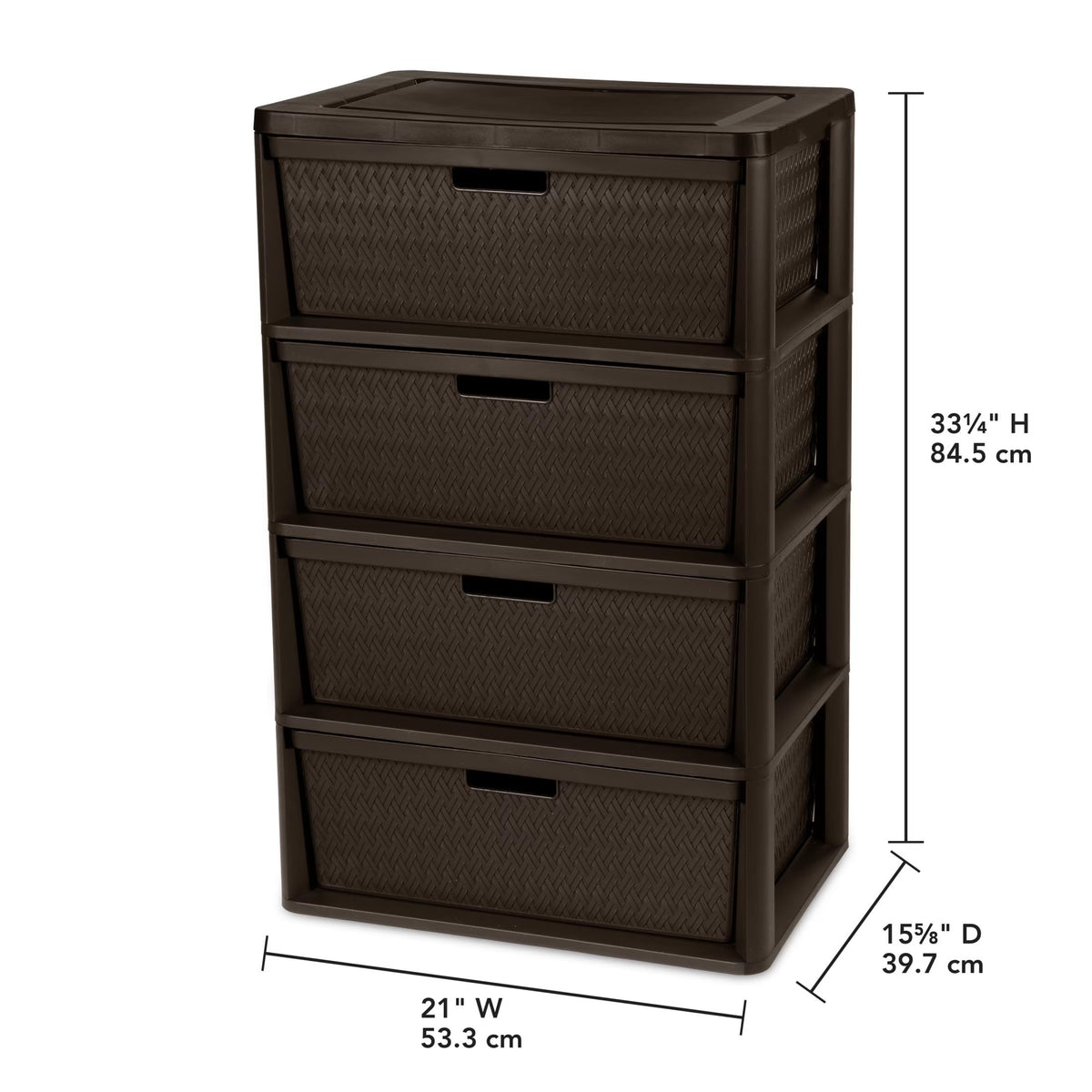 Brown 4 Drawer Plastic Storage Organizer N1374