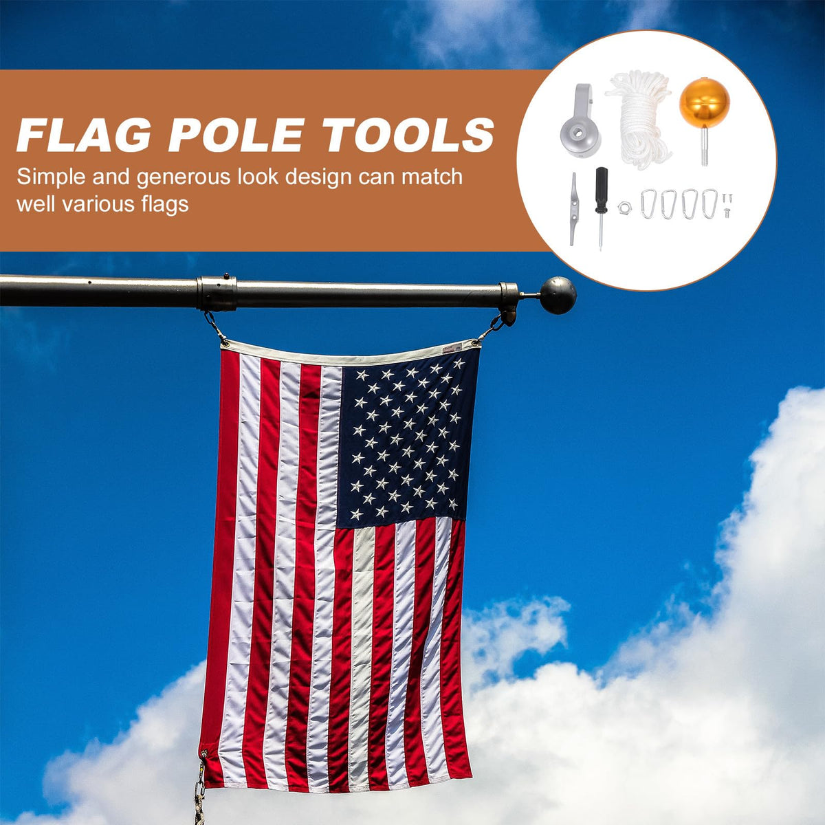 Heavy Duty Flagpole Kit Metal Repair Parts V355