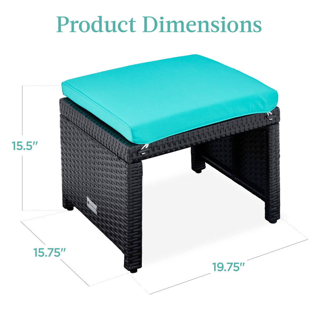 Set of 2 Wicker Ottomans with Removable Cushions R4220