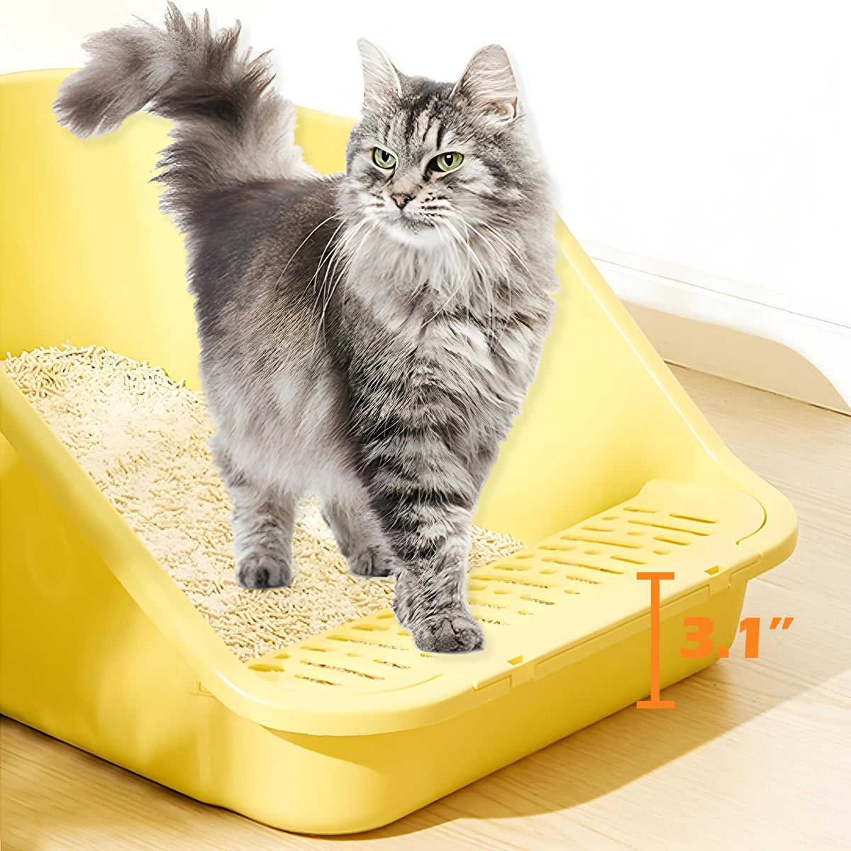Large Cat Litter Box with High Sides and Low Entry U591954