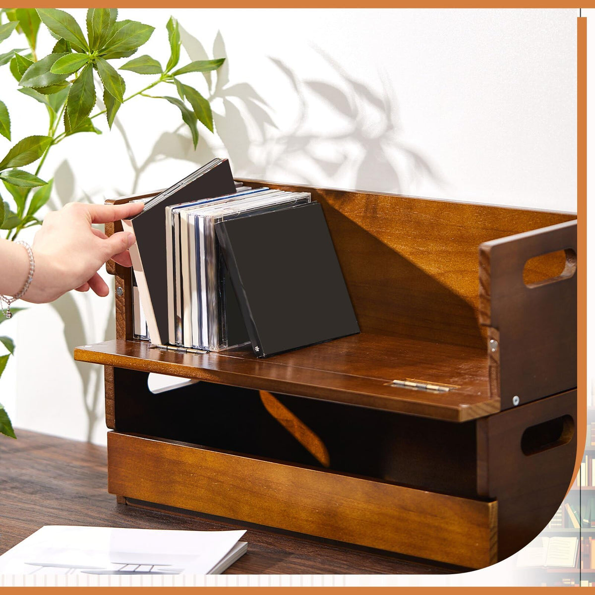 2 Set Wooden CD Storage Box J128566