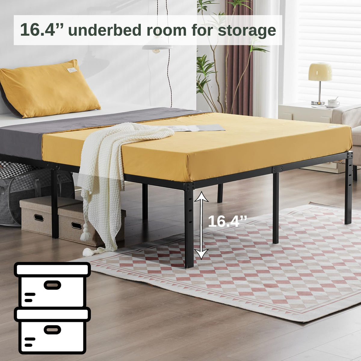 18 Inch Metal Queen Bed Frame L75721