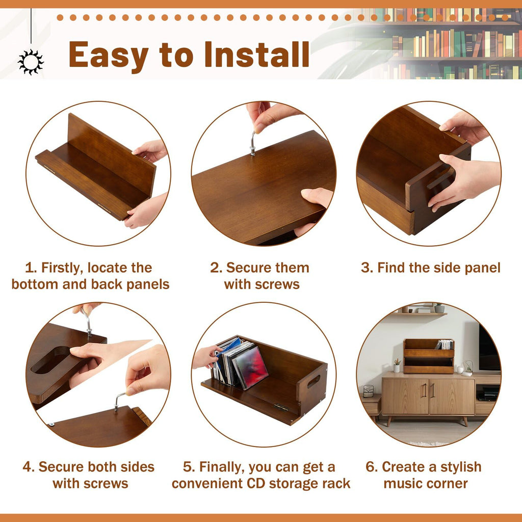2 Set Wooden CD Storage Box J128566