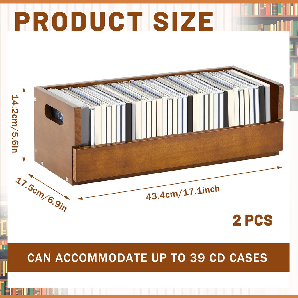 2 Set Wooden CD Storage Box J128566