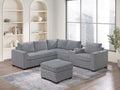 Light Gray Corduroy 4pc Sectional Sofa Set E456241