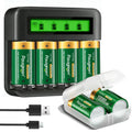 Rechargeable D Batteries with Charger T78355