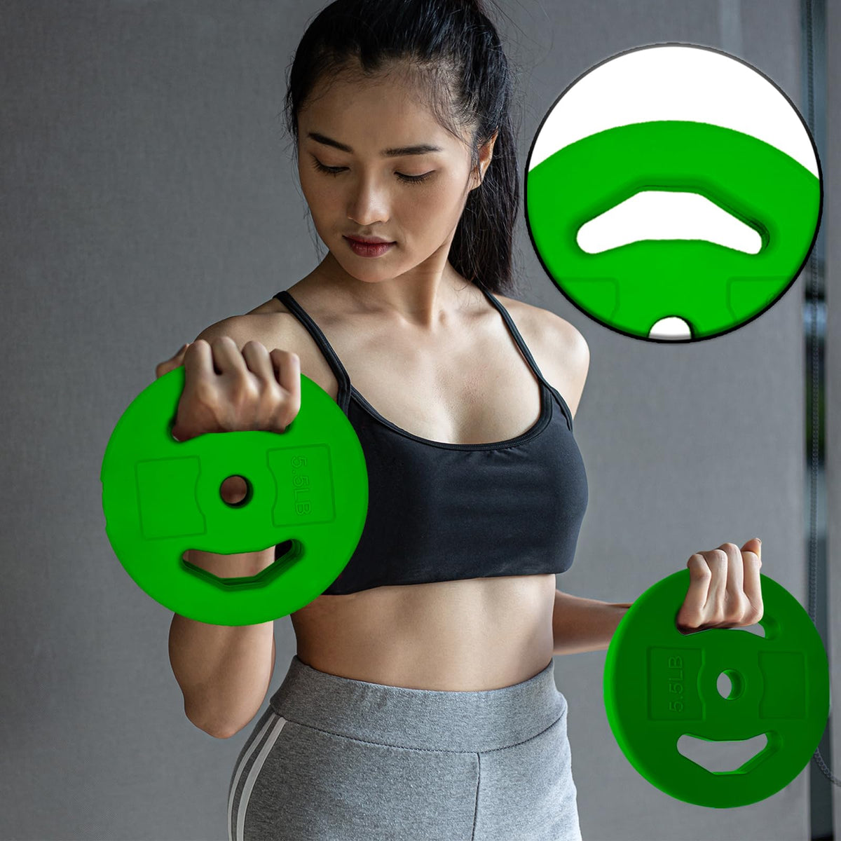 Adjustable Barbell Set, 40LB, Black, PU, Padded Grip Y80714
