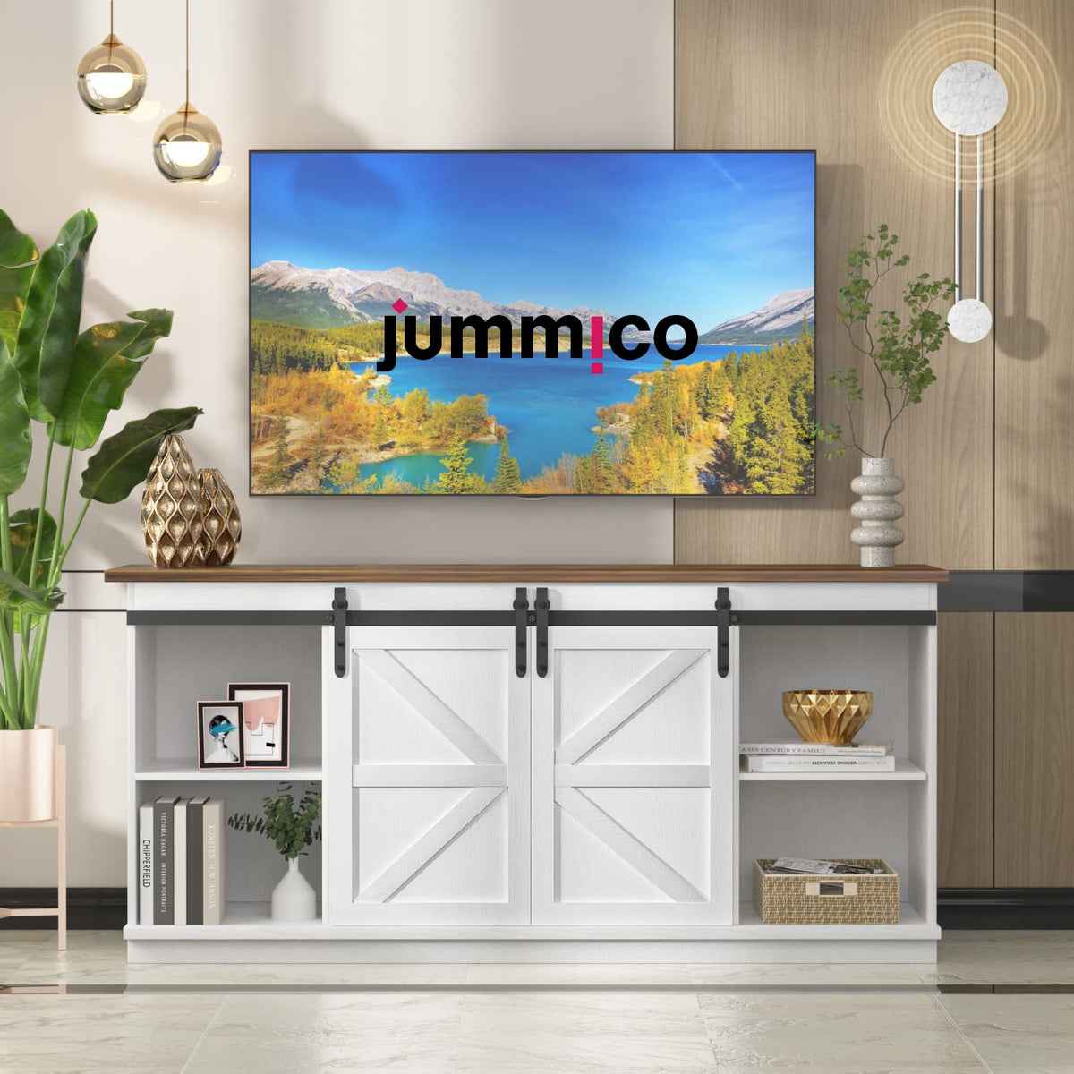Bright White TV Stand for 65 Inch TV L51785