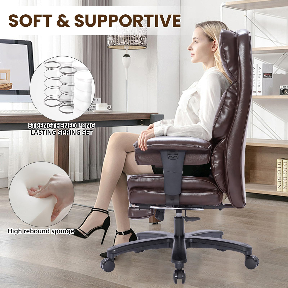 Big and Tall Office Chair with Foot Rest C74868