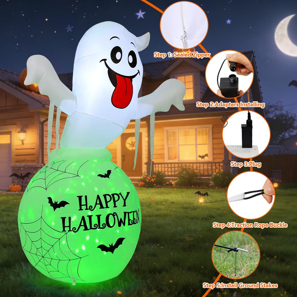 6FT Halloween Inflatables Ghost Yard Decor C625322