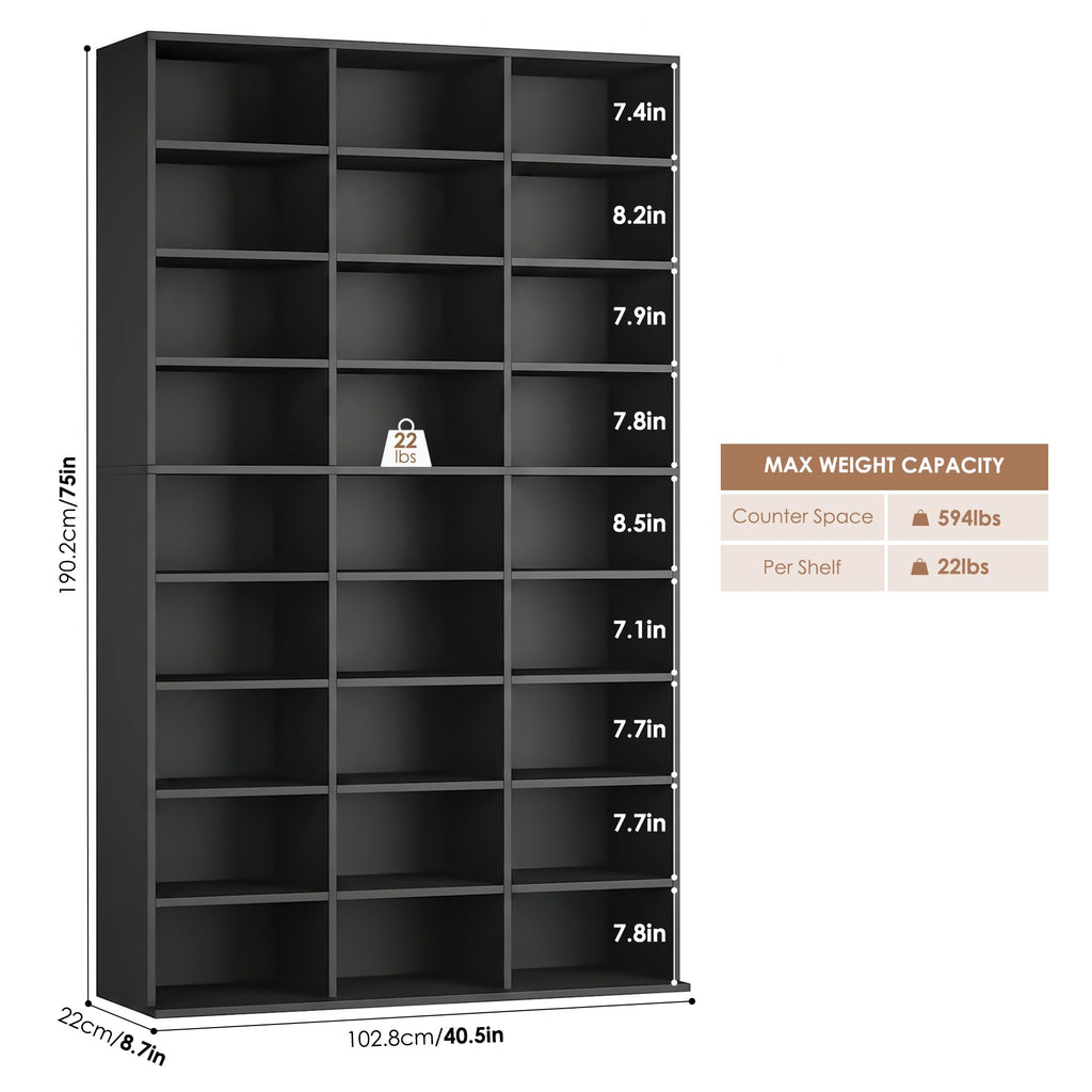 75'' H Black 27 Cube Bookshelf K9806