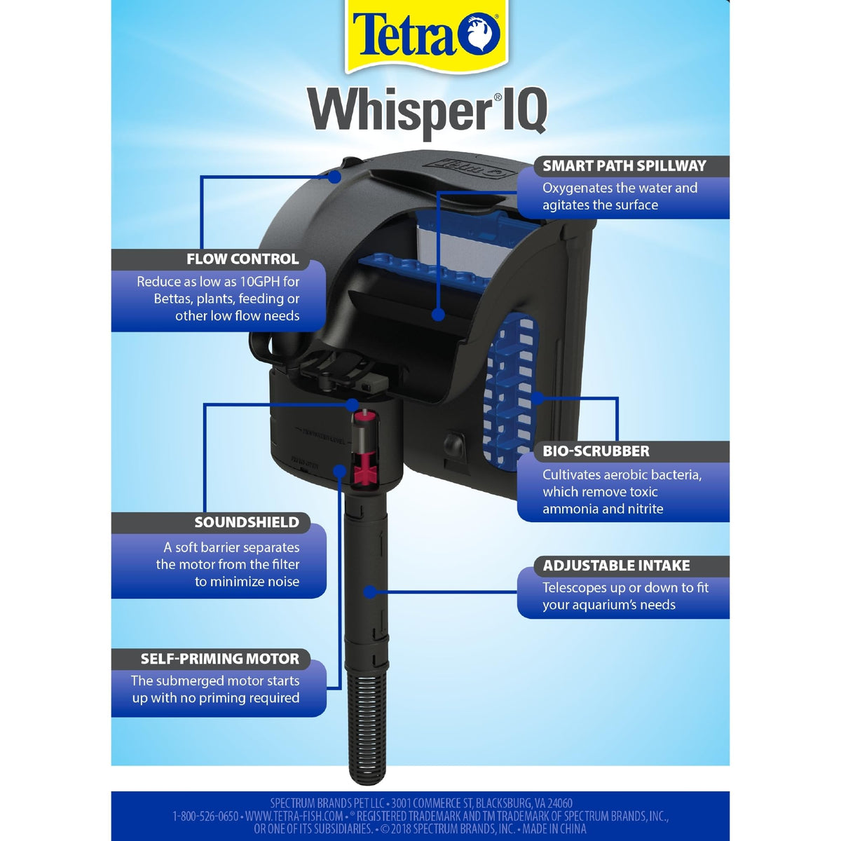 Tetra Whisper IQ Power Filter, 175 GPH, 30 Gallons Z2124