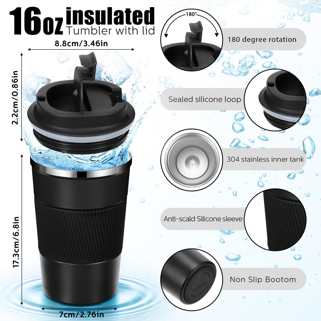 4 Pack 16 Oz Travel Coffee Mug with Lid K157116