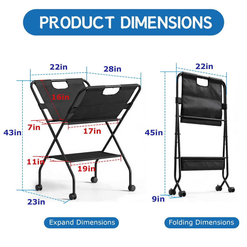 Folding Canvas Art Print Storage Rack with Caster Wheels T823