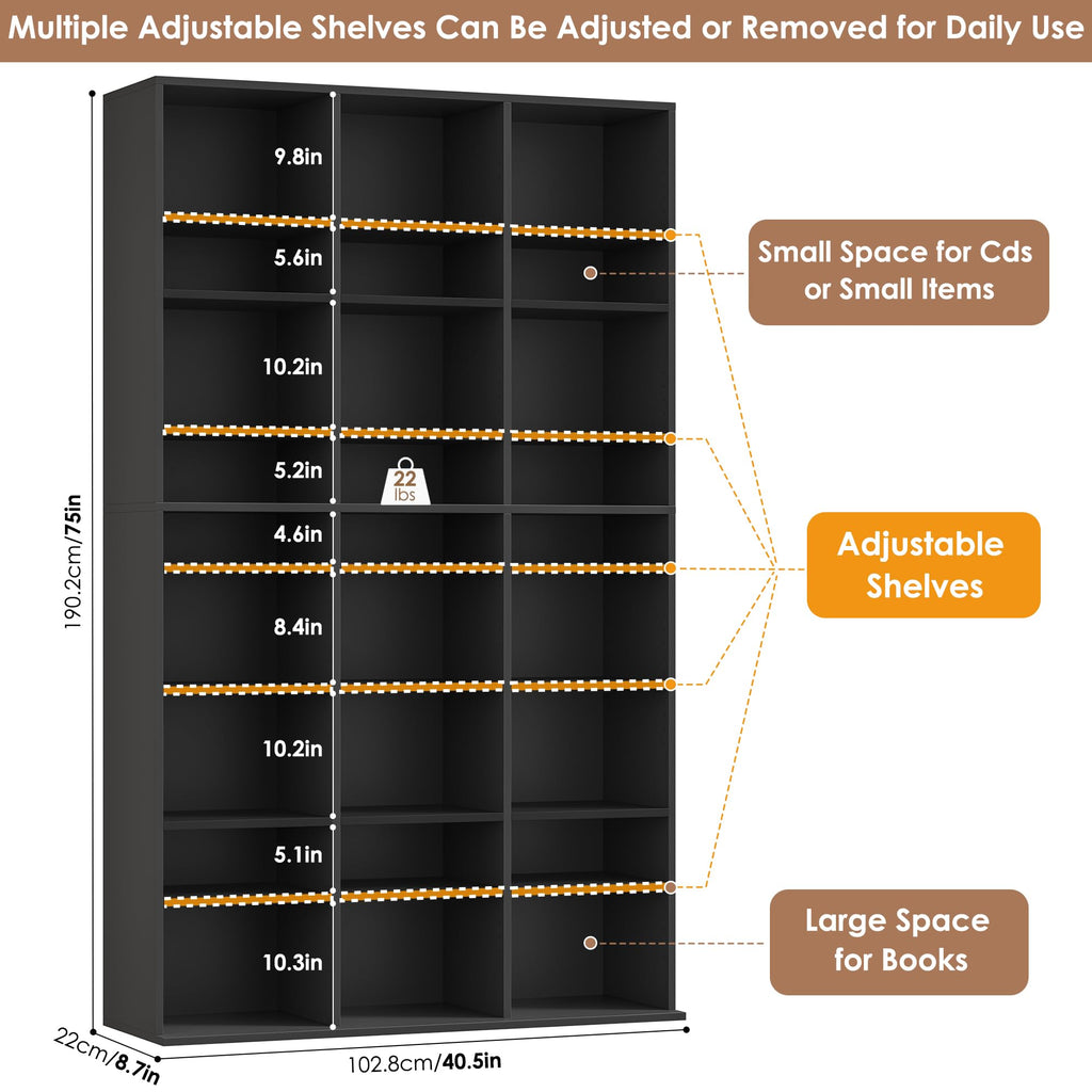 75'' H Black 27 Cube Bookshelf K9806