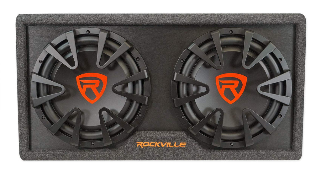 Dual 12" Slim Vented Powered Car Subwoofer Enclosure I39309