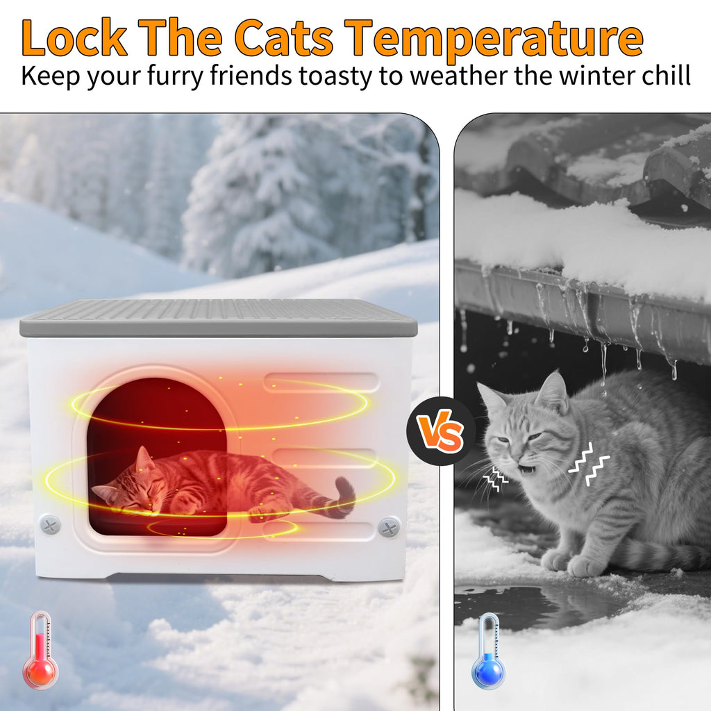 Insulated Outdoor Cat House with Liner W5701