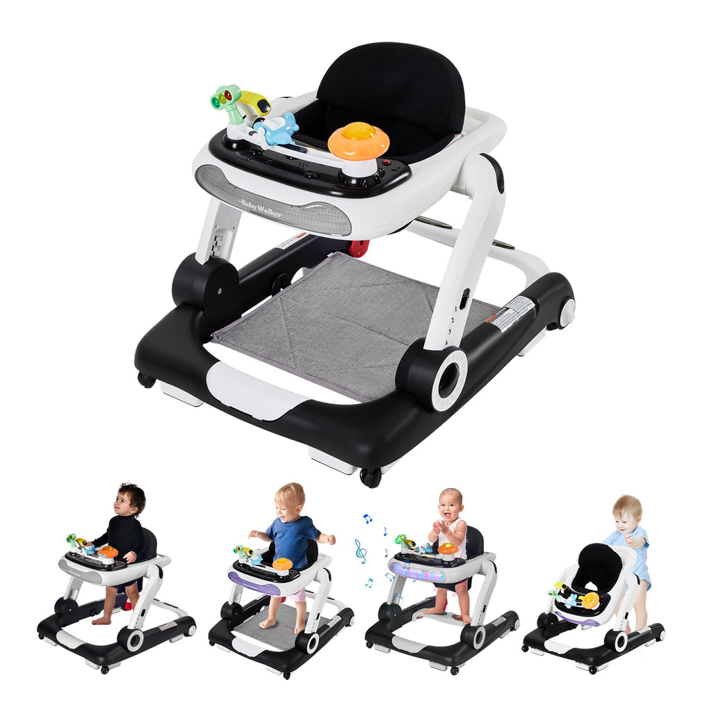 Foldable Adjustable Baby Walker with Wheels and Bouncer J959