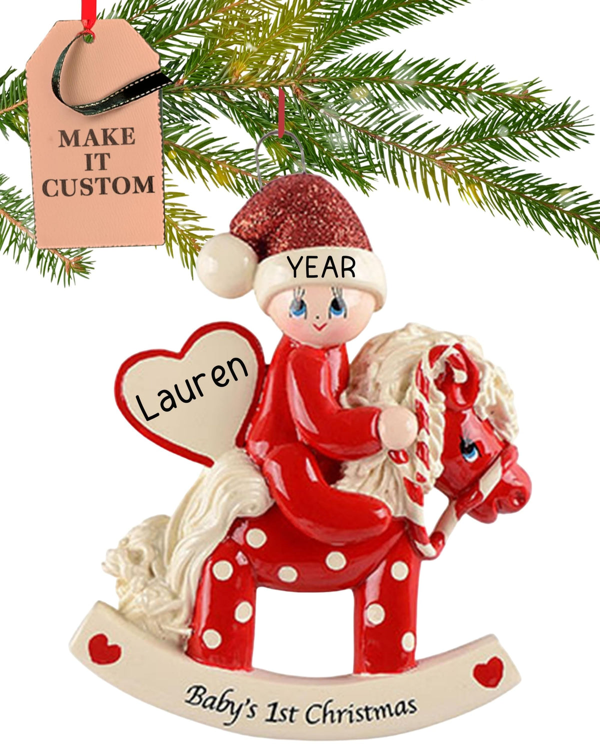 Baby's First Christmas Ornament 2026 Red Horse Z83061