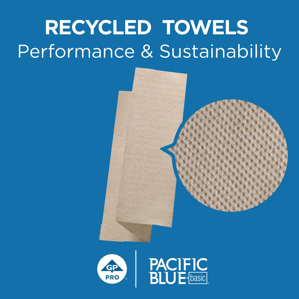Brown 1-Ply Multifold Paper Towels, 250 Per Pack, 16 Packs Y10616