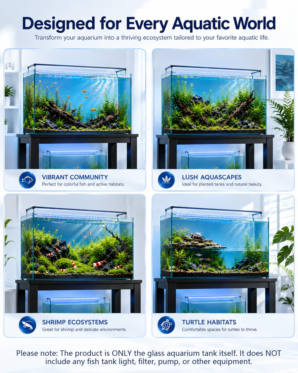 6 Gallon Glass Fish Tank Aquarium E7052
