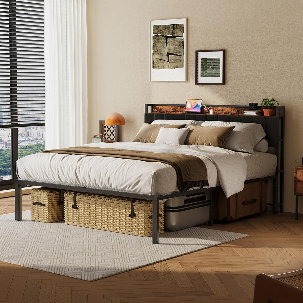 Queen Bed Frame with Upholstered Headboard M301239