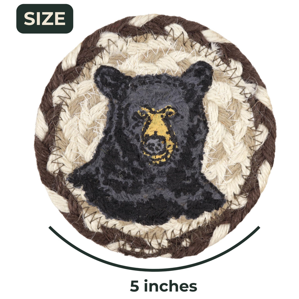 Black Braided Jute Woven Coasters Set of 2 P99588