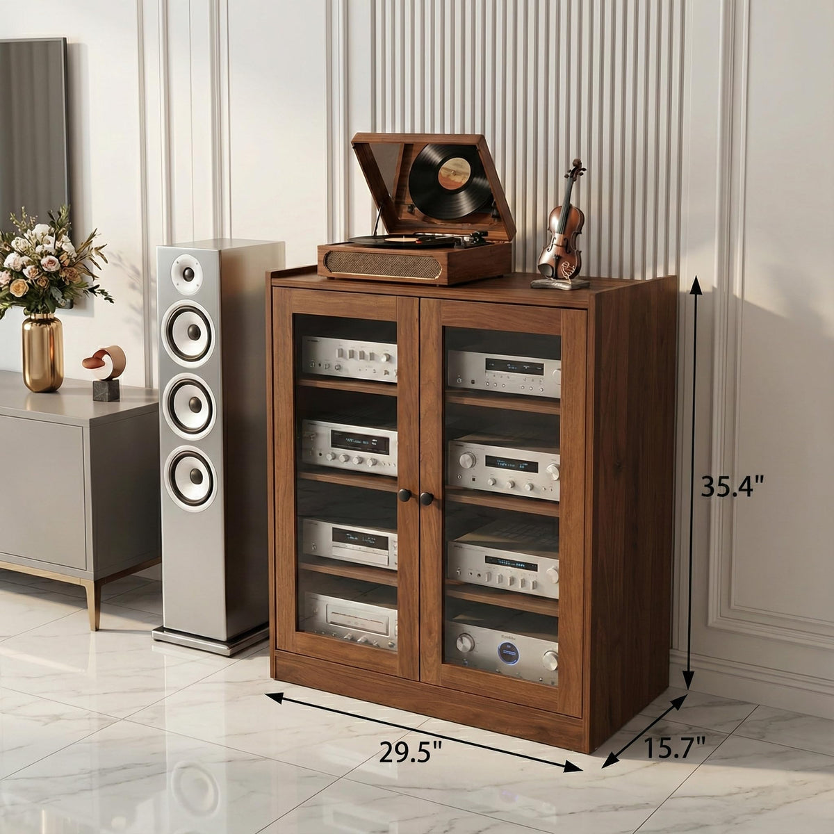 Audio Stereo Cabinet with Glass Doors R294835