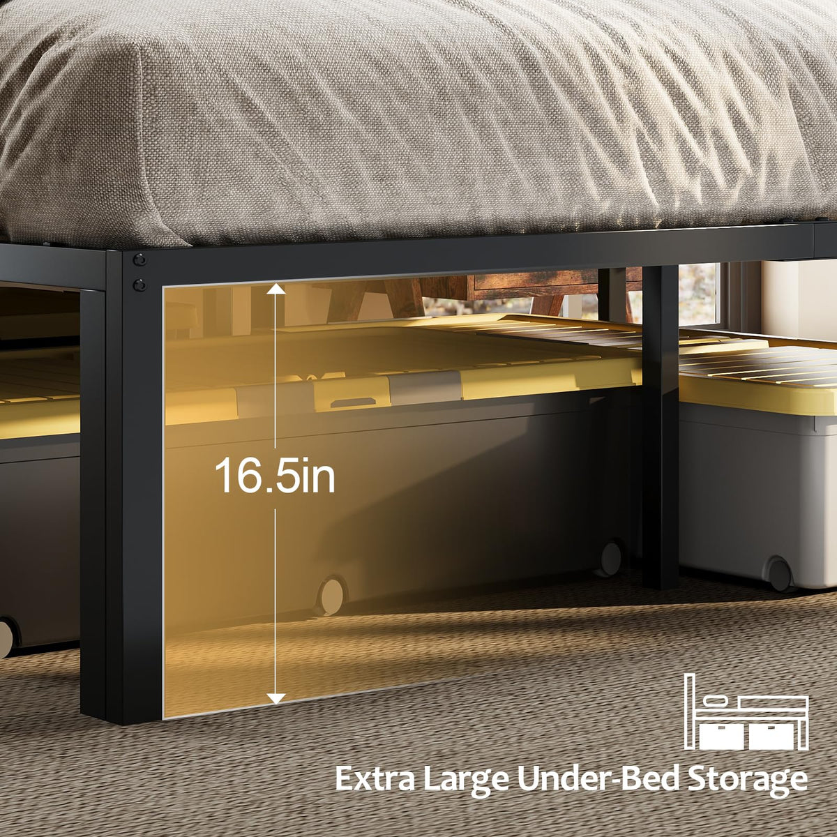 Queen Bed Frame with Upholstered Headboard M301239