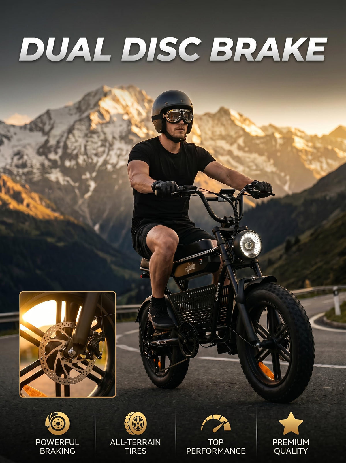 1000W Fat Tire Electric Bike with 48V 13Ah Battery Y316