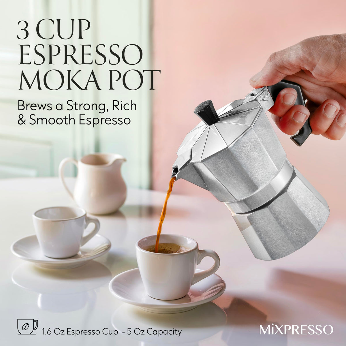 3 Cup Moka Pot Stovetop Espresso Maker Y200