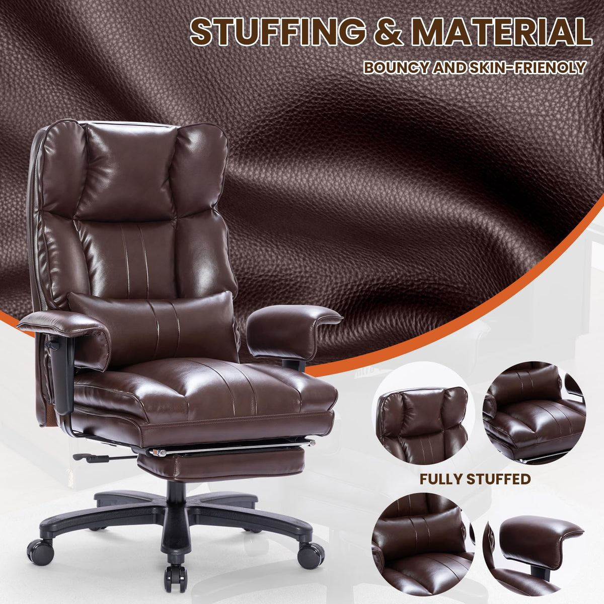 Big and Tall Office Chair with Foot Rest C74868