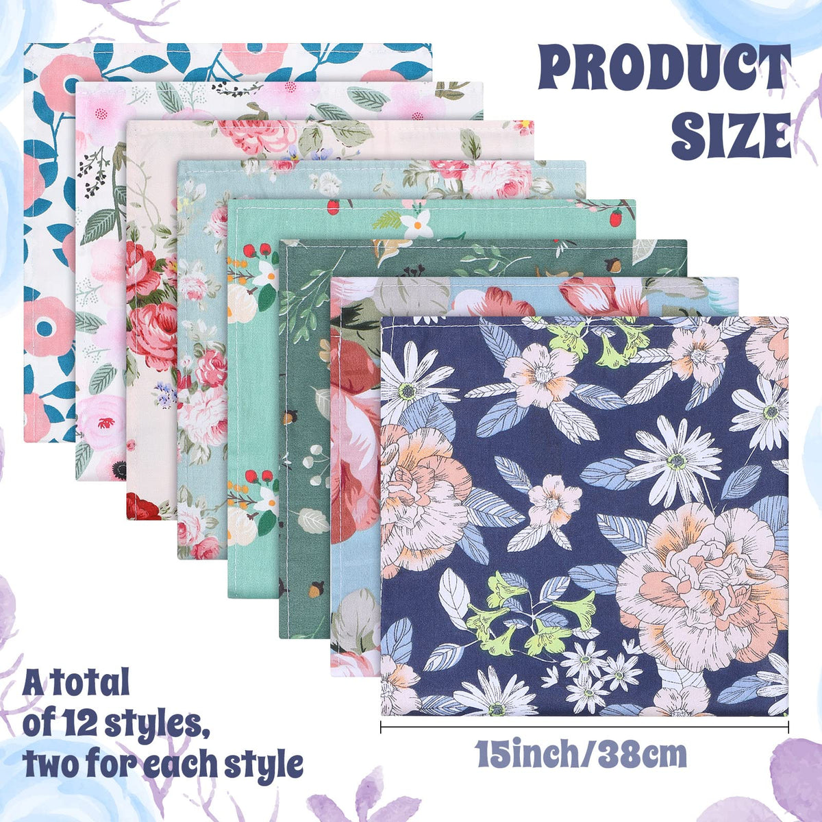 Cotton Cloth Napkins Set of 24 U9097