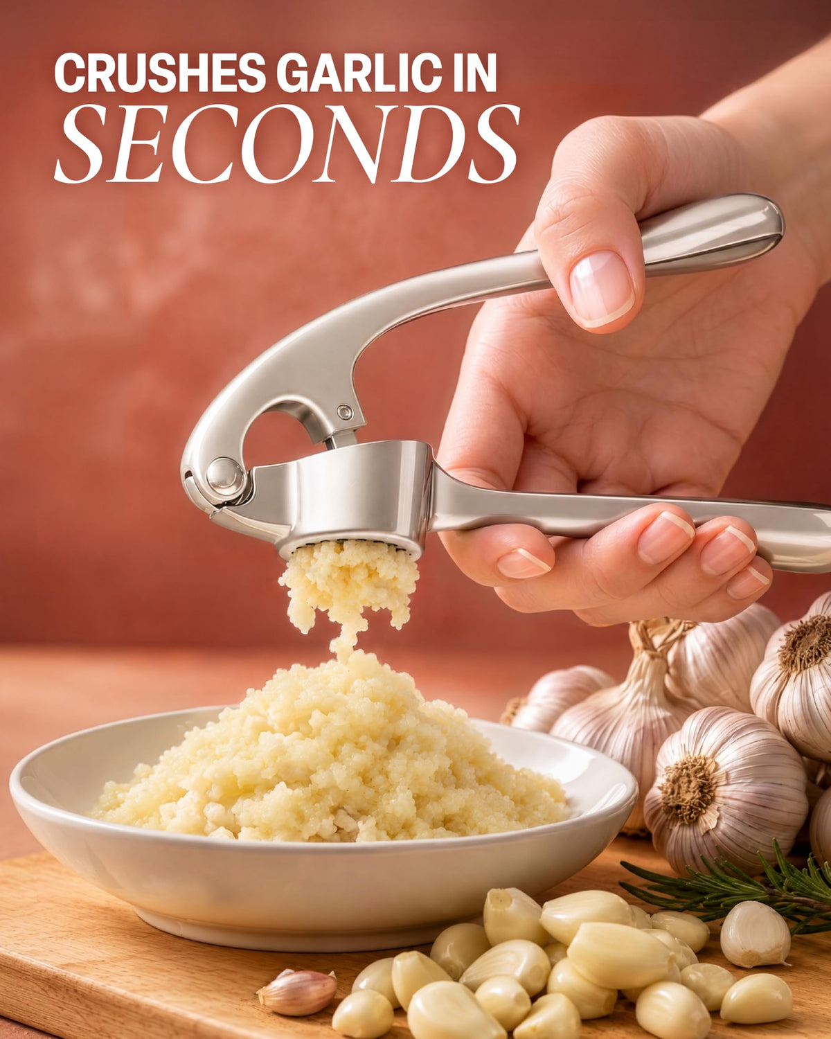 Garlic Press Set with Silicone Peeler & Brush U255889