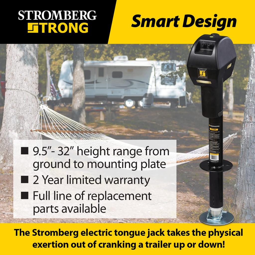 Electric Tongue Jack with Ball Screw Mechanism, 18" Travel & 4.5" Drop Down Leg, 4500 lb U8522