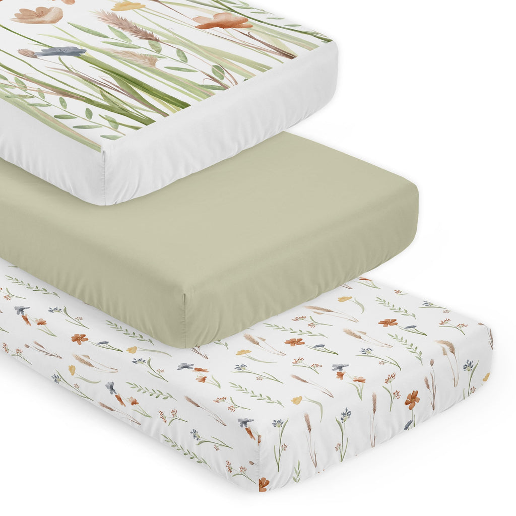 3-Piece Baby Crib Sheets Set Fitted Standard Size J34779