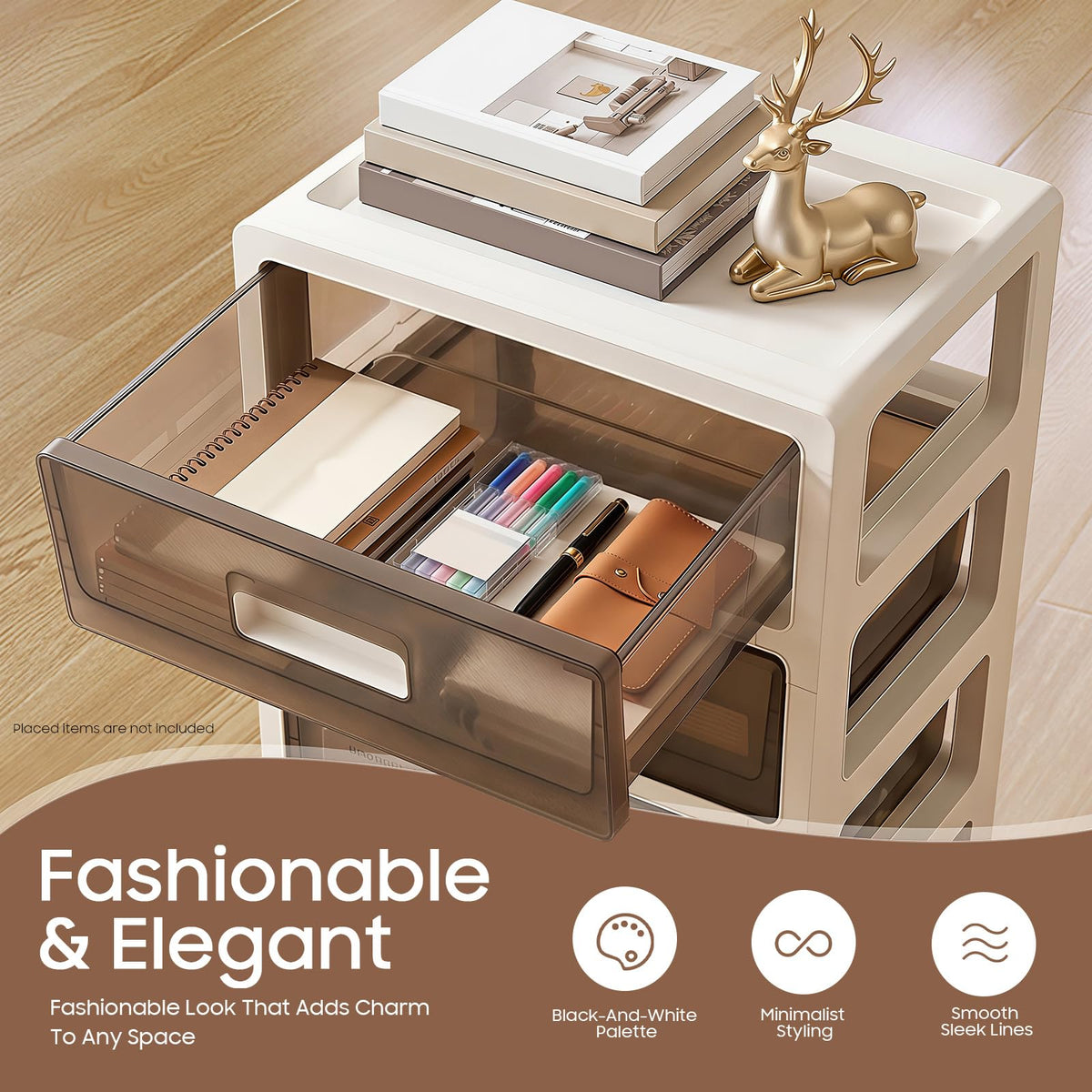 6-Tier Clear Plastic Storage Organizer Cart with Wheels U684