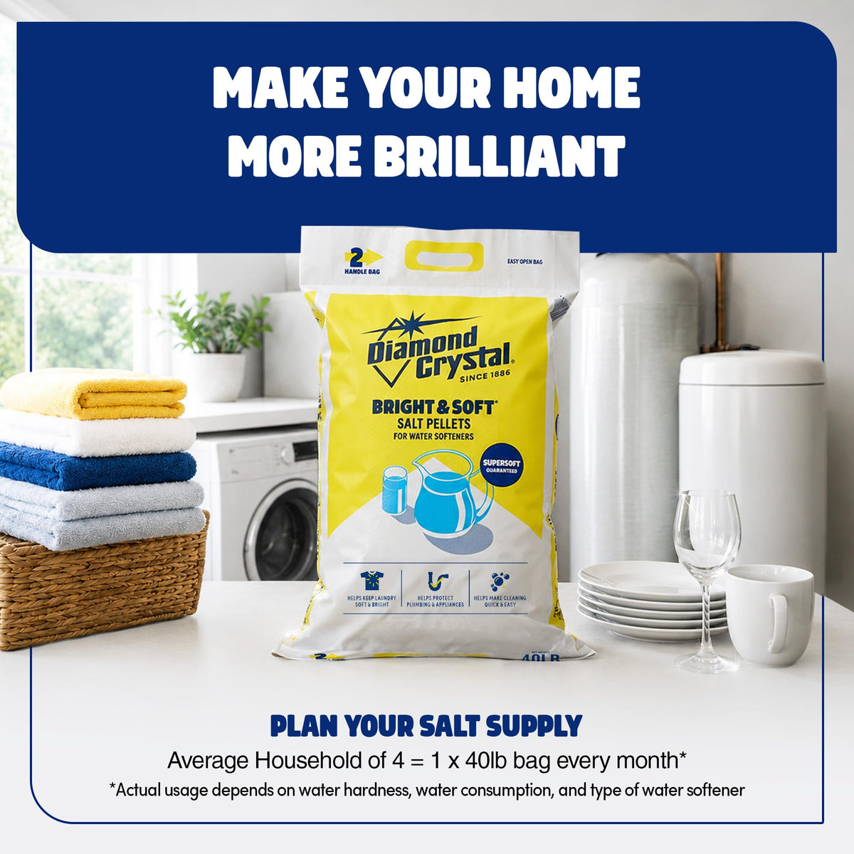 2 Pack Water Softener Salt Pellets, 40 Pounds F134