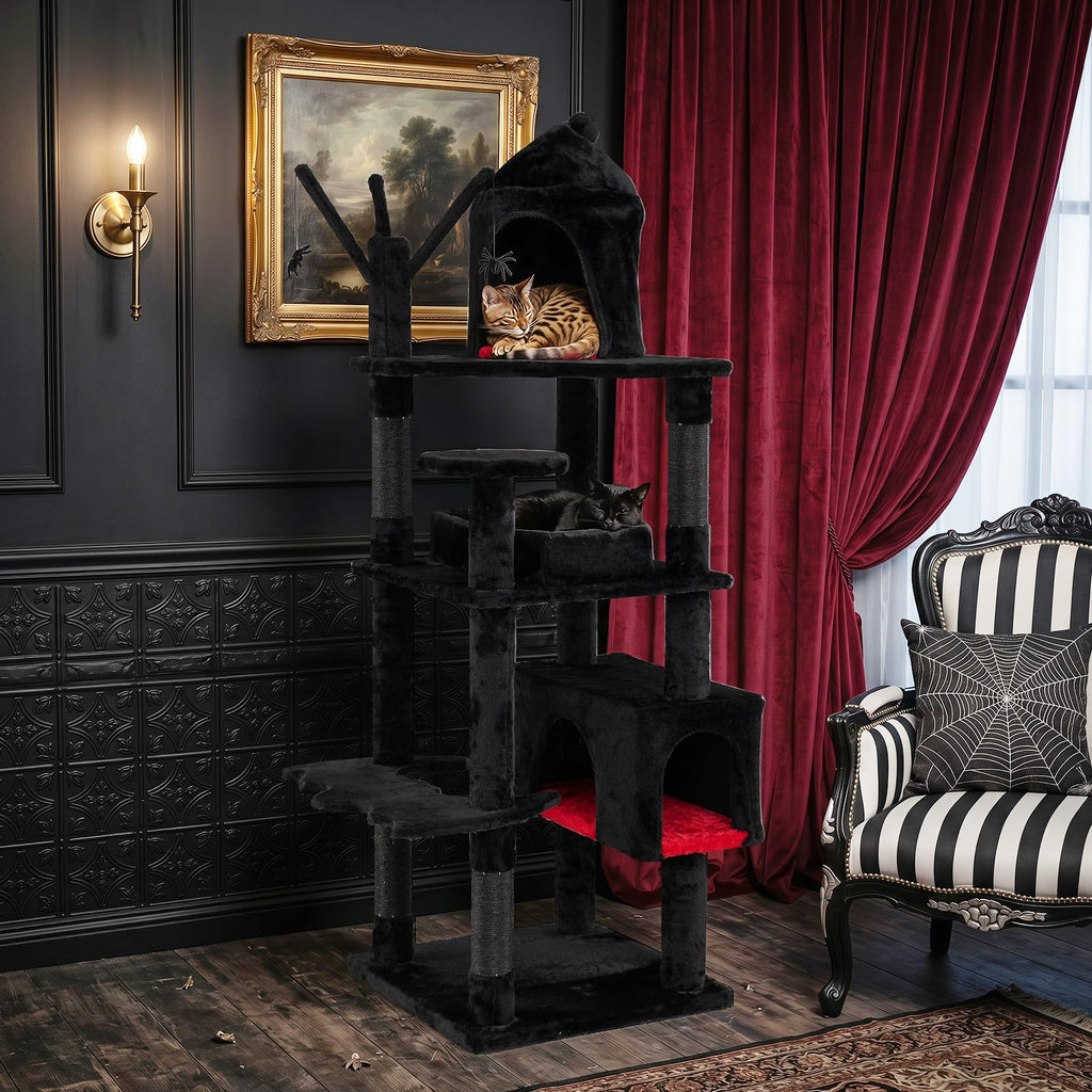 70-inch Multi-Level Black Cat Tree A139382