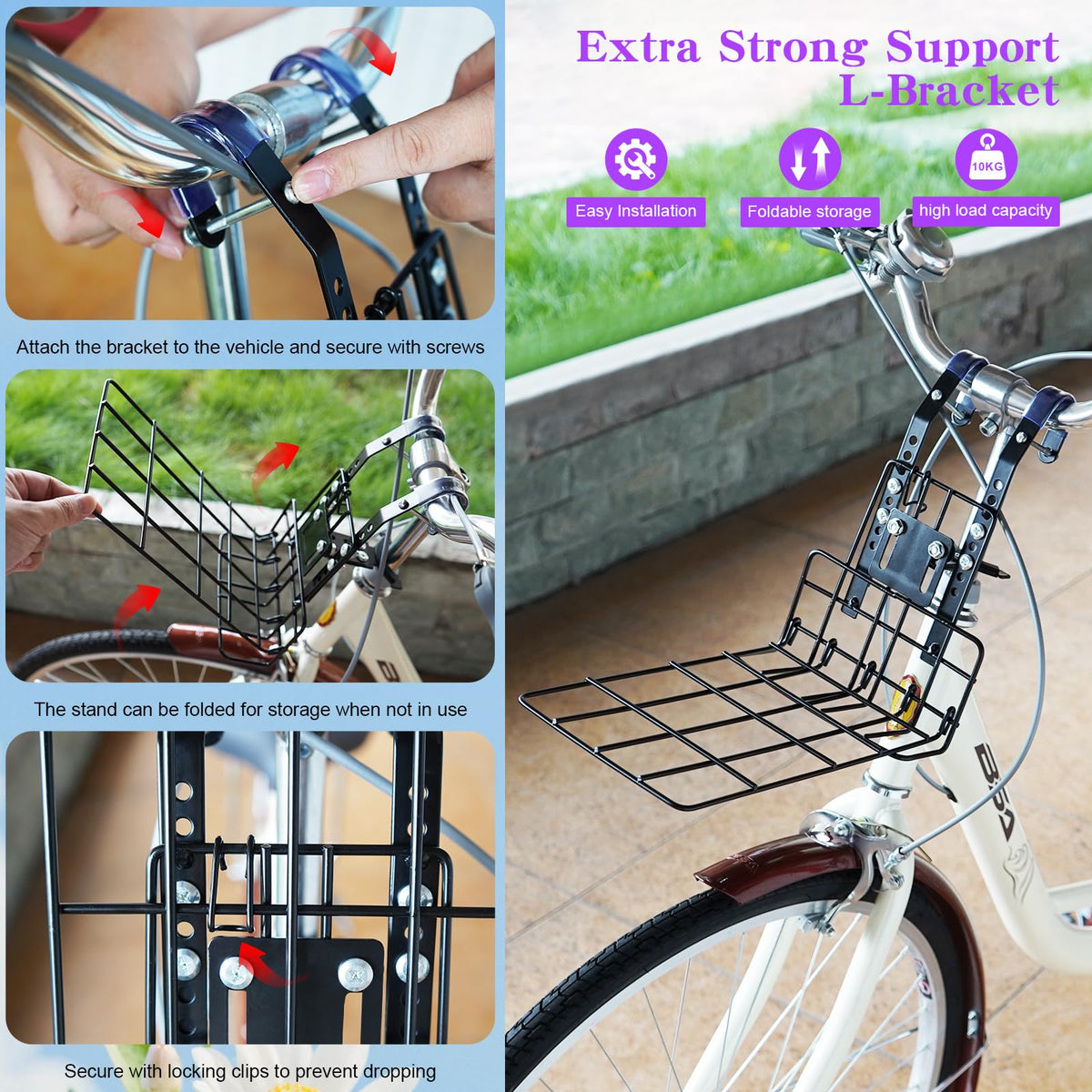 Expandable Dog Bike Basket with Mounting Bracket T844