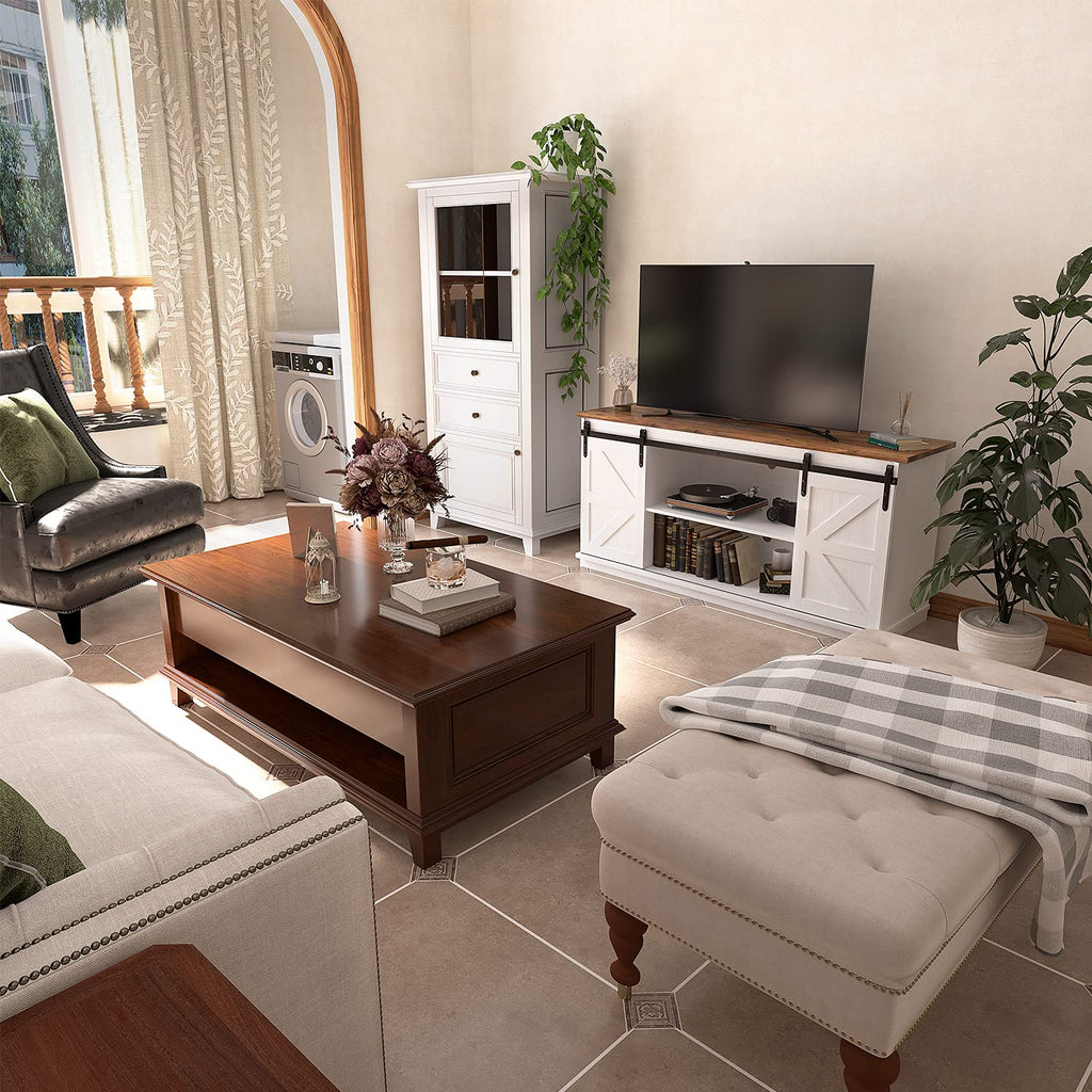 Bright White TV Stand for 65 Inch TV L51785