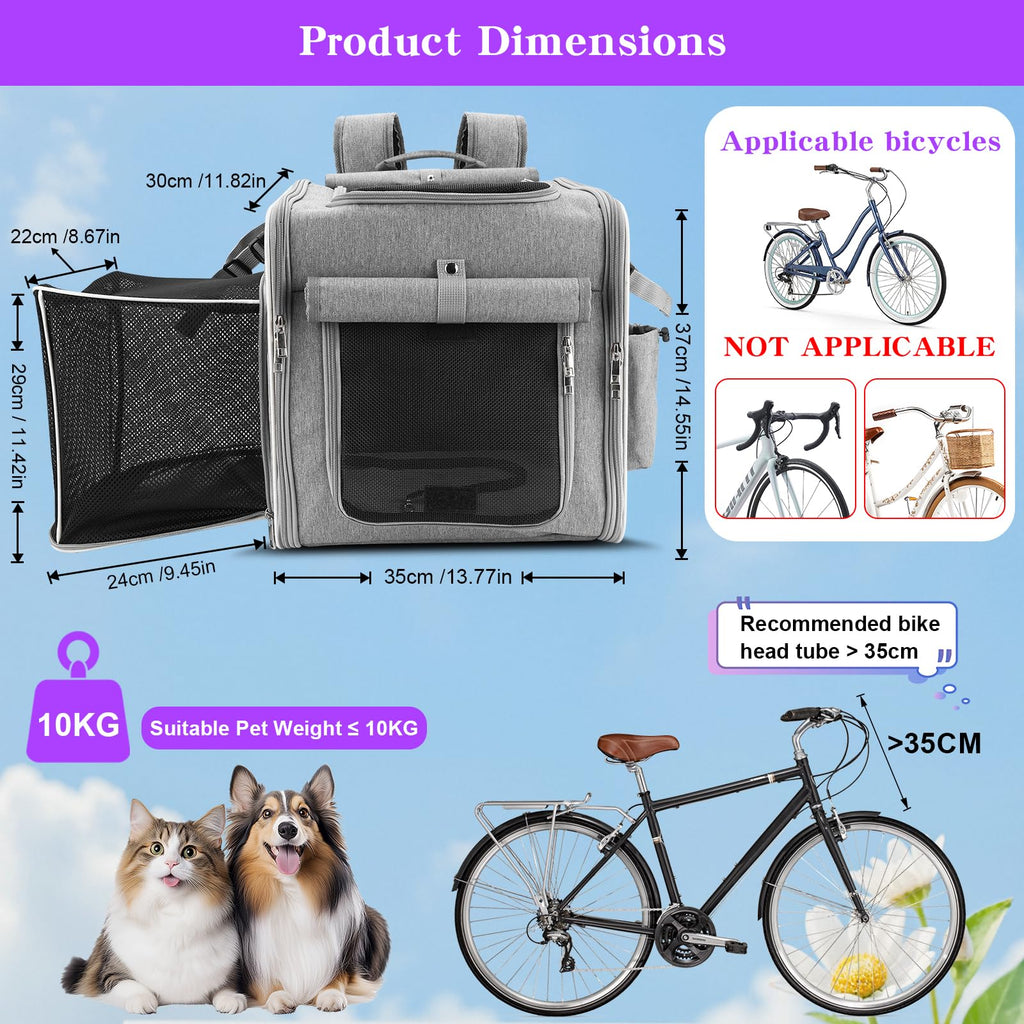 Expandable Dog Bike Basket with Mounting Bracket T844