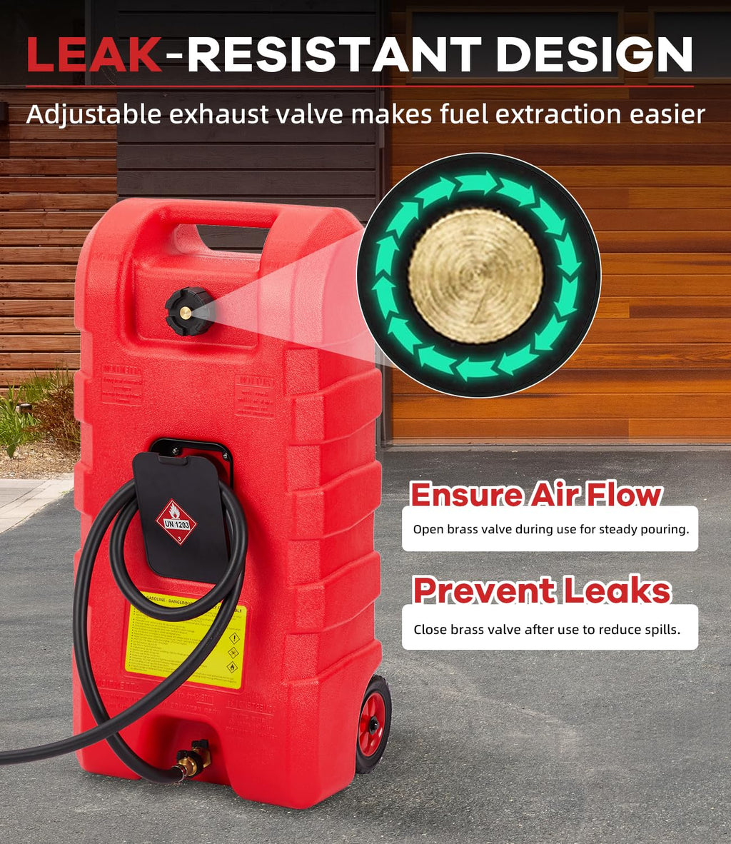 15 gal Red Portable Gas Can with Pump and Hose X2433