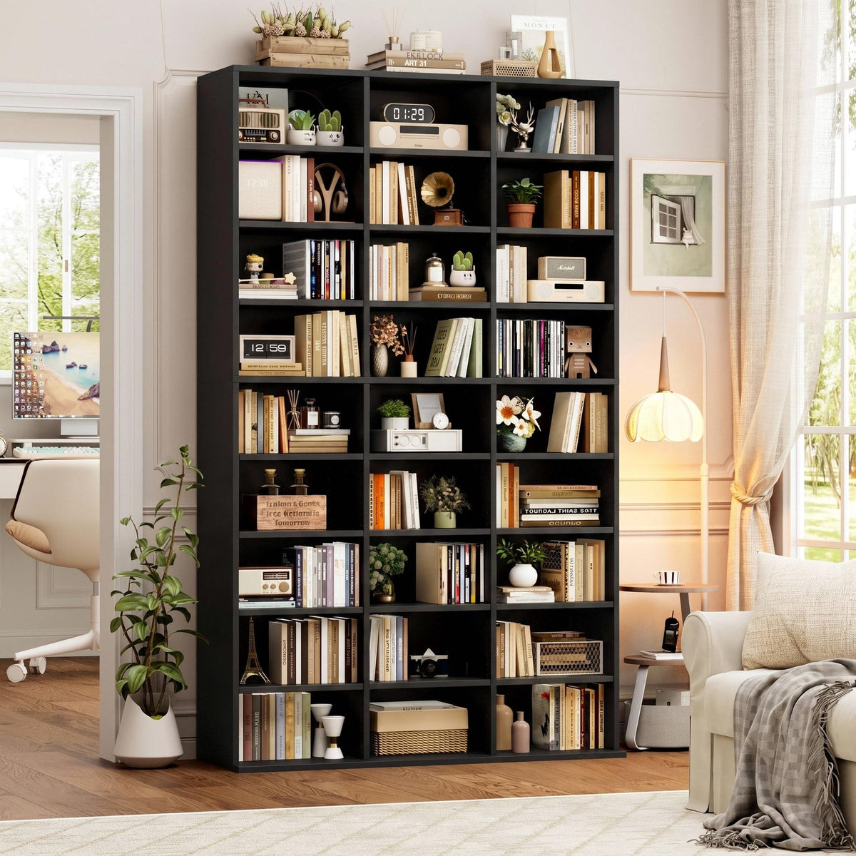 75'' H Black 27 Cube Bookshelf K9806