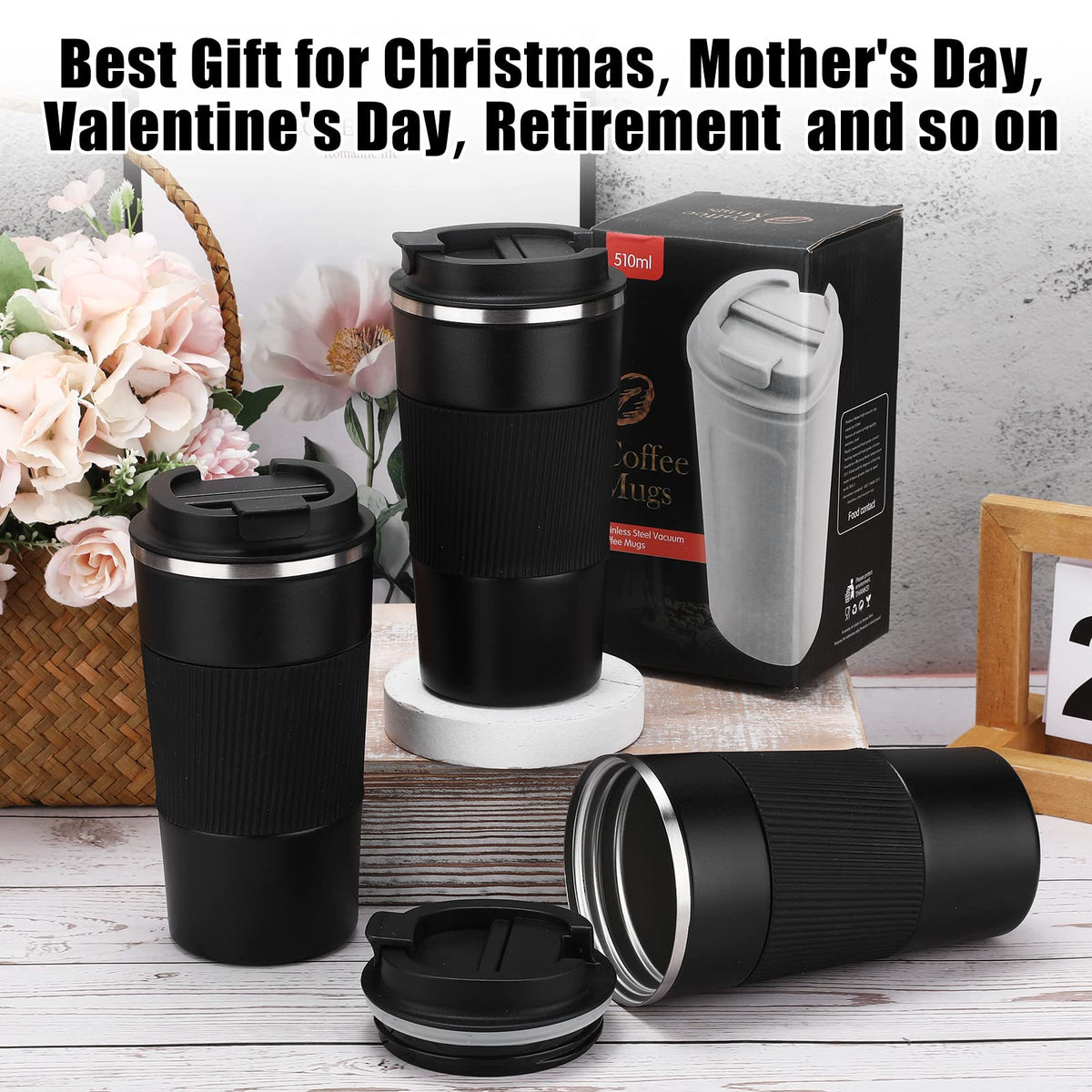 4 Pack 16 Oz Travel Coffee Mug with Lid K157116